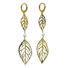 Load image into Gallery viewer, Amazonia Gold Handmade Earring with Pearl