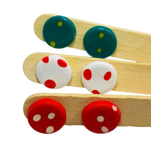 Load image into Gallery viewer, Ceramic Handmade Button Earring with Drops