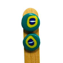 Load image into Gallery viewer, Ceramic Handmade Button Flag Earring