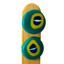 Load image into Gallery viewer, Ceramic Handmade Button Flag Earring