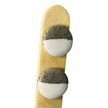 Load image into Gallery viewer, Ceramic Handmade Button Half to Half Earring