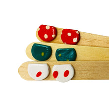 Load image into Gallery viewer, Ceramic Handmade Half Earring with Drops