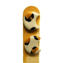 Load image into Gallery viewer, Ceramic Handmade Moon Earring - Leopard