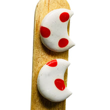 Load image into Gallery viewer, Ceramic Handmade Moon Earring with Drops