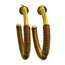 Load image into Gallery viewer, Jurerê Gold Handmade Hoop with Leather