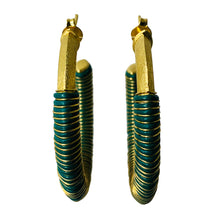 Load image into Gallery viewer, Jurerê Gold Handmade Hoop with Leather