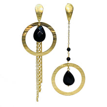 Load image into Gallery viewer, Lençois Gold Handmade Earring with Stone
