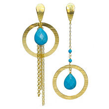 Load image into Gallery viewer, Lençois Gold Handmade Earring with Stone