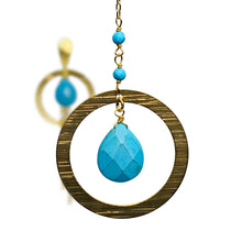 Load image into Gallery viewer, Lençois Gold Handmade Earring with Stone
