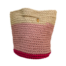 Load image into Gallery viewer, Nautical Corded Handmade Eco-friendly Handbag - Pink, Rose and Sand