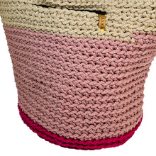 Load image into Gallery viewer, Nautical Corded Handmade Eco-friendly Handbag - Pink, Rose and Sand