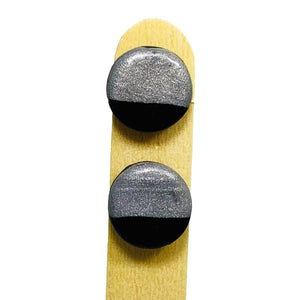 Ceramic Handmade Button Half to Half Earring