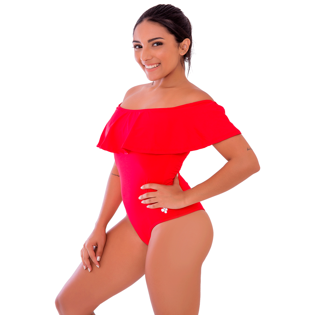 Ciganinha One Piece Activewear Bodysuit - Red