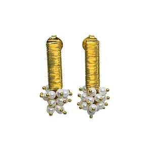 Jeri Gold Handmade Earring with Pearl