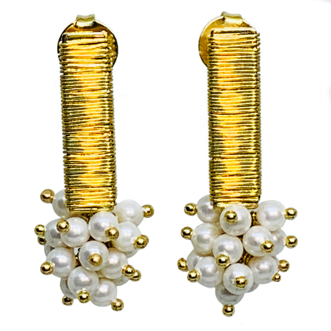 Jeri Gold Handmade Earring with Pearl