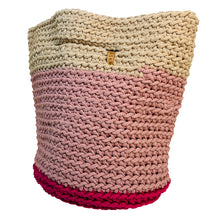 Load image into Gallery viewer, Nautical Corded Handmade Eco-friendly Handbag - Pink, Rose and Sand
