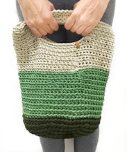 Load image into Gallery viewer, Nautical Corded Handmade Eco-friendly Handbag - Sand, Olive Green and Military Green
