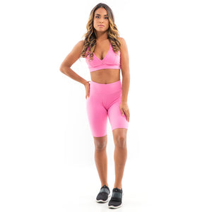 Shorts & Sports Bra Flash Set - Pink
