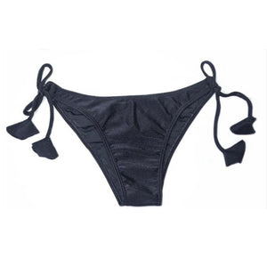 Tie Brazilian Bikini Bottom - Black